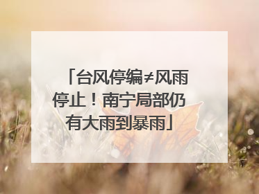 台风停编≠风雨停止！南宁局部仍有大雨到暴雨