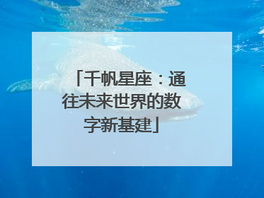 千帆星座：通往未来世界的数字新基建