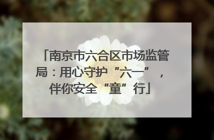 南京市六合区市场监管局：用心守护“六一”，伴你安全“童”行