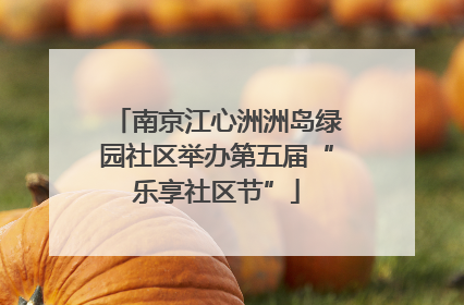 南京江心洲洲岛绿园社区举办第五届“乐享社区节”