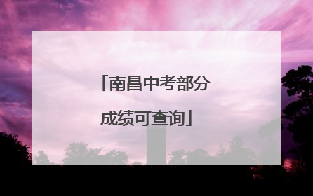 南昌中考部分成绩可查询