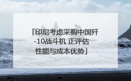 印尼考虑采购中国歼-10战斗机 正评估性能与成本优势