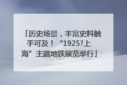 历史场景，丰富史料触手可及！“1925?上海”主题地铁展览举行
