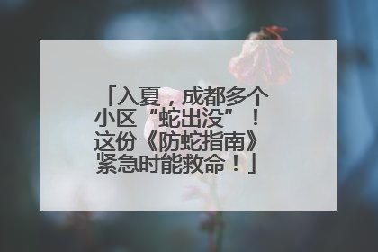 入夏，成都多个小区“蛇出没”！这份《防蛇指南》紧急时能救命！