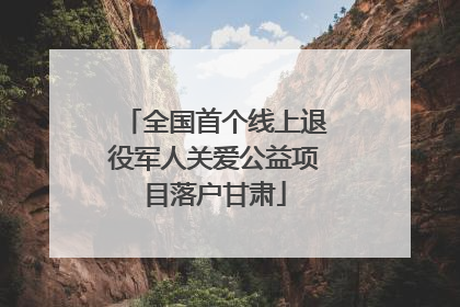 全国首个线上退役军人关爱公益项目落户甘肃