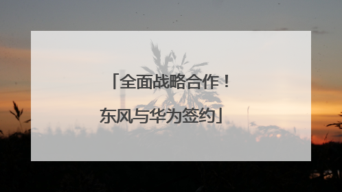 全面战略合作！东风与华为签约