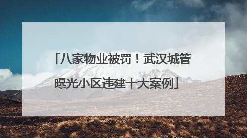八家物业被罚！武汉城管曝光小区违建十大案例