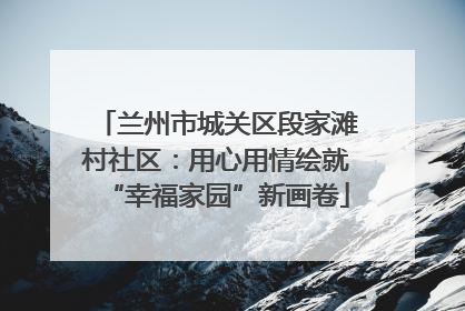 兰州市城关区段家滩村社区：用心用情绘就“幸福家园”新画卷