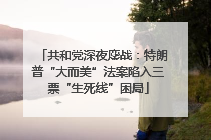 共和党深夜鏖战：特朗普“大而美”法案陷入三票“生死线”困局