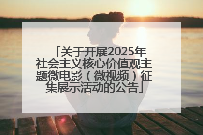 关于开展2025年社会主义核心价值观主题微电影（微视频）征集展示活动的公告