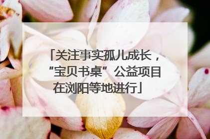 关注事实孤儿成长，“宝贝书桌”公益项目在浏阳等地进行