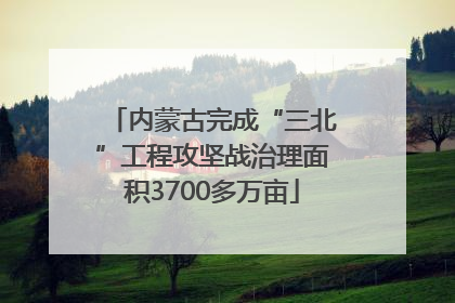 内蒙古完成“三北”工程攻坚战治理面积3700多万亩