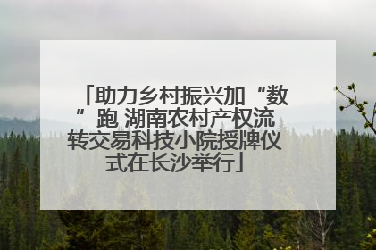 助力乡村振兴加“数”跑 湖南农村产权流转交易科技小院授牌仪式在长沙举行