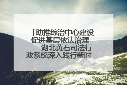 助推综治中心建设 促进基层依法治理——湖北黄石司法行政系统深入践行新时代枫桥经验