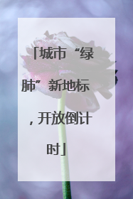 城市“绿肺”新地标，开放倒计时