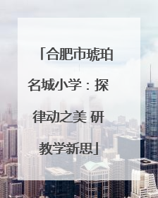 合肥市琥珀名城小学：探律动之美 研教学新思