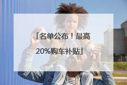 名单公布！最高20%购车补贴