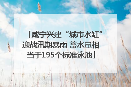 咸宁兴建“城市水缸”迎战汛期暴雨 蓄水量相当于195个标准泳池