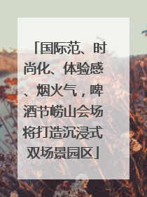 国际范、时尚化、体验感、烟火气，啤酒节崂山会场将打造沉浸式双场景园区