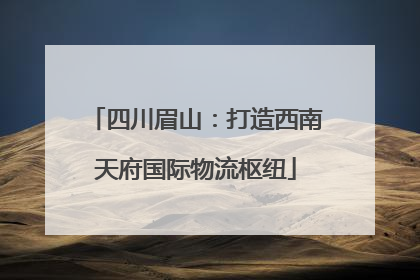 四川眉山：打造西南天府国际物流枢纽