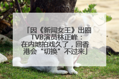 因《新闻女王》出圈 TVB演员林正峰：在内地拍戏久了，回香港会“切换”不过来