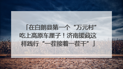 在白朗县第一个“万元村”吃上高原车厘子！济南援藏这样践行“一茬接着一茬干”