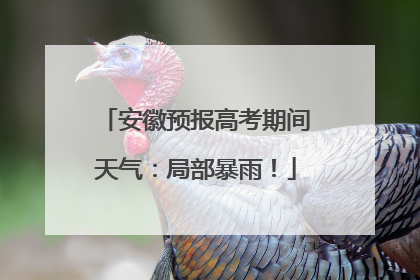 安徽预报高考期间天气：局部暴雨！