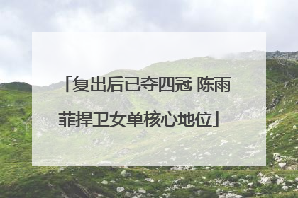 复出后已夺四冠 陈雨菲捍卫女单核心地位