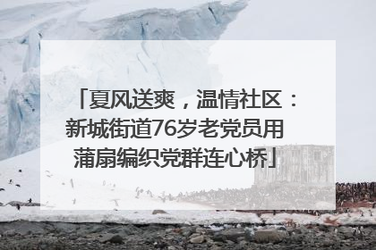 夏风送爽，温情社区：新城街道76岁老党员用蒲扇编织党群连心桥