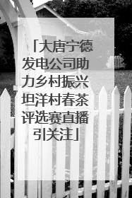 大唐宁德发电公司助力乡村振兴坦洋村春茶评选赛直播引关注