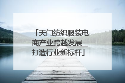 天门纺织服装电商产业跨越发展 打造行业新标杆