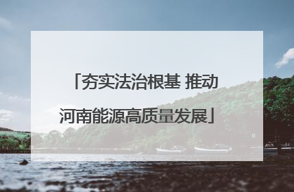 夯实法治根基 推动河南能源高质量发展