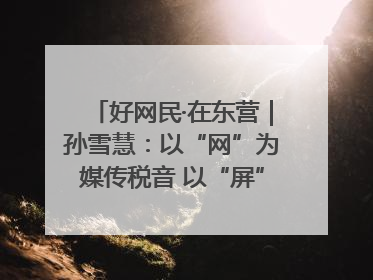 好网民·在东营｜孙雪慧：以“网”为媒传税音 以“屏”为介助发展