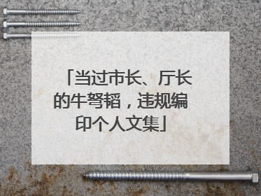 当过市长、厅长的牛弩韬，违规编印个人文集