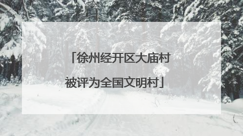 徐州经开区大庙村被评为全国文明村