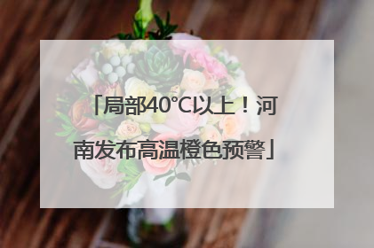 局部40℃以上！河南发布高温橙色预警
