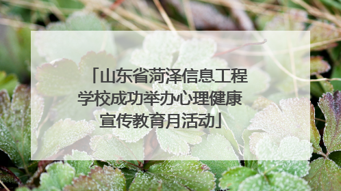 山东省菏泽信息工程学校成功举办心理健康宣传教育月活动