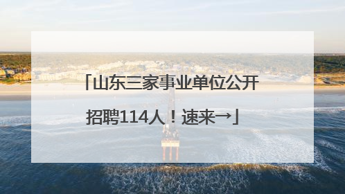 山东三家事业单位公开招聘114人！速来→