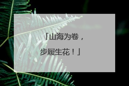 山海为卷，步履生花！