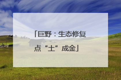 巨野：生态修复点“土”成金