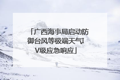 广西海事局启动防御台风等极端天气IV级应急响应