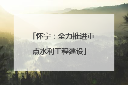 怀宁：全力推进重点水利工程建设