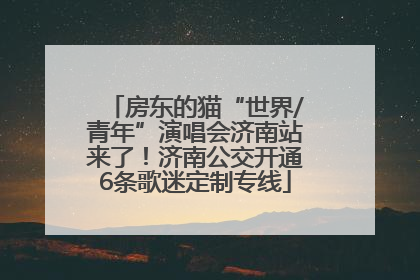 房东的猫“世界/青年”演唱会济南站来了！济南公交开通6条歌迷定制专线