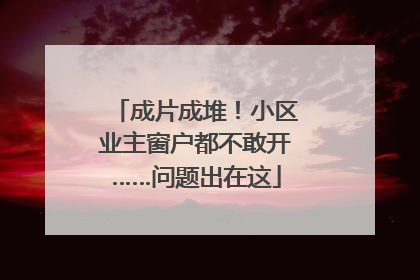成片成堆！小区业主窗户都不敢开……问题出在这