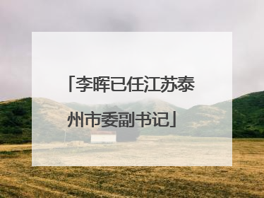 李晖已任江苏泰州市委副书记