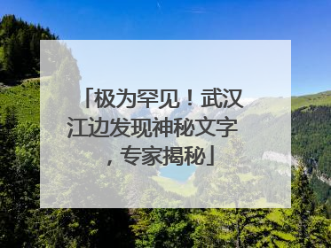 极为罕见！武汉江边发现神秘文字，专家揭秘