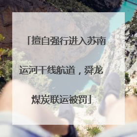 擅自强行进入苏南运河干线航道，舜龙煤炭联运被罚