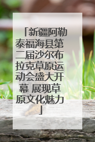 新疆阿勒泰福海县第二届沙尔布拉克草原运动会盛大开幕 展现草原文化魅力