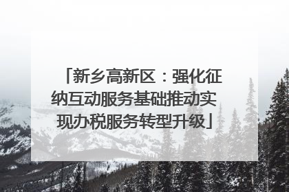 新乡高新区：强化征纳互动服务基础推动实现办税服务转型升级