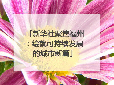 新华社聚焦福州：绘就可持续发展的城市新篇